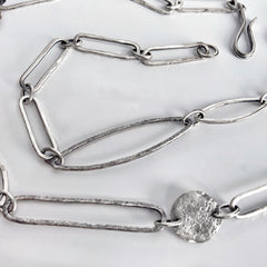 Silver Ovals and Marquis Necklace
