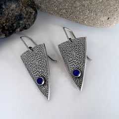 Lapis Lazuli Shield Earrings