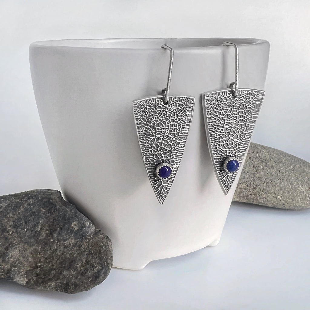 Lapis Lazuli Shield Earrings