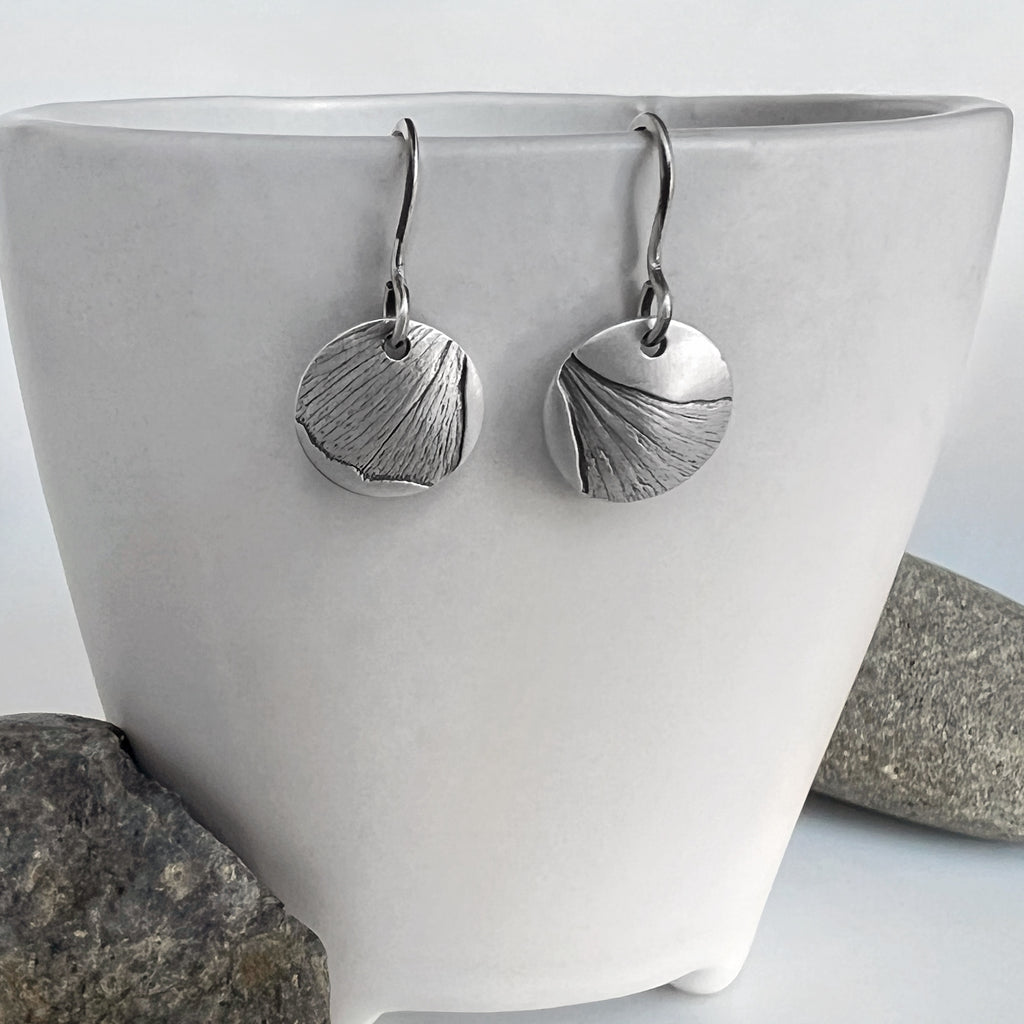 Small Round Ginkgo Earrings