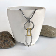 Silver and Gold Geometric Necklace
