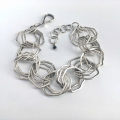 Silver Tri Octagon Link Bracelet